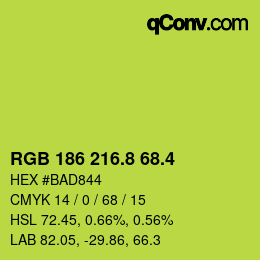 カラーコード: RGB 186 216.8 68.4 | qconv.com