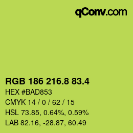 カラーコード: RGB 186 216.8 83.4 | qconv.com
