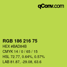 Color code: RGB 186 216 75 | qconv.com