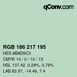 Farbcode: RGB 186 217 195 | qconv.com