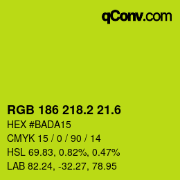 カラーコード: RGB 186 218.2 21.6 | qconv.com