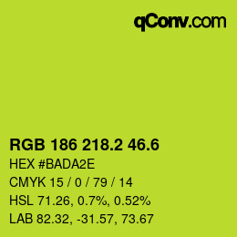 カラーコード: RGB 186 218.2 46.6 | qconv.com