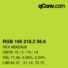 カラーコード: RGB 186 218.2 56.6 | qconv.com