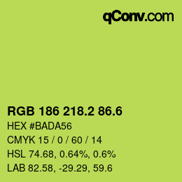 カラーコード: RGB 186 218.2 86.6 | qconv.com