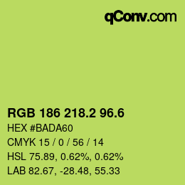 カラーコード: RGB 186 218.2 96.6 | qconv.com