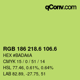 カラーコード: RGB 186 218.6 106.6 | qconv.com