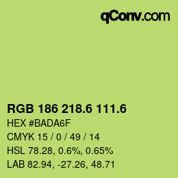 カラーコード: RGB 186 218.6 111.6 | qconv.com