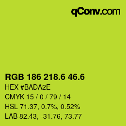 カラーコード: RGB 186 218.6 46.6 | qconv.com