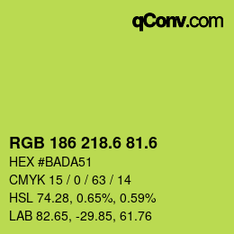カラーコード: RGB 186 218.6 81.6 | qconv.com