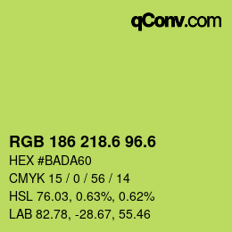 カラーコード: RGB 186 218.6 96.6 | qconv.com