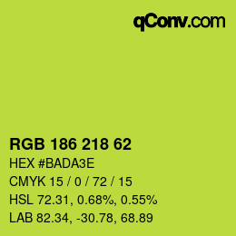Color code: RGB 186 218 62 | qconv.com