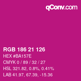 Color code: RGB 186 21 126 | qconv.com