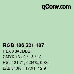 Color code: RGB 186 221 187 | qconv.com