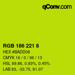 Color code: RGB 186 221 8 | qconv.com