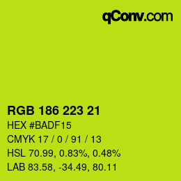 Color code: RGB 186 223 21 | qconv.com