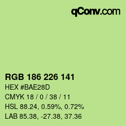 Color code: RGB 186 226 141 | qconv.com