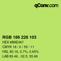 Color code: RGB 186 228 103 | qconv.com