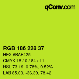 Color code: RGB 186 228 37 | qconv.com