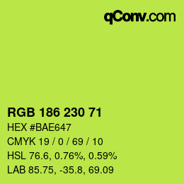 Farbcode: RGB 186 230 71 | qconv.com