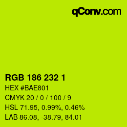 Color code: RGB 186 232 1 | qconv.com