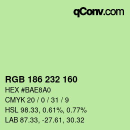 Farbcode: RGB 186 232 160 | qconv.com