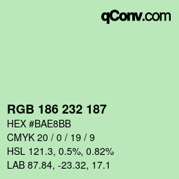 Color code: RGB 186 232 187 | qconv.com