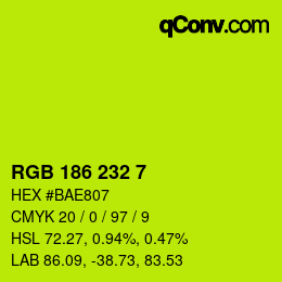 Color code: RGB 186 232 7 | qconv.com