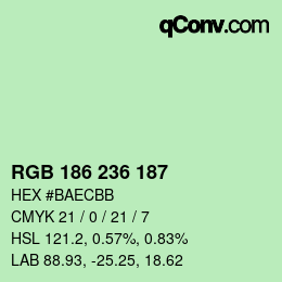 Color code: RGB 186 236 187 | qconv.com