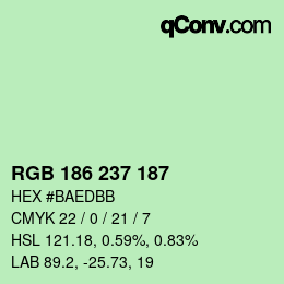 Color code: RGB 186 237 187 | qconv.com
