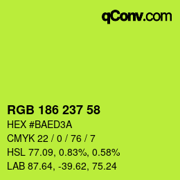 Color code: RGB 186 237 58 | qconv.com