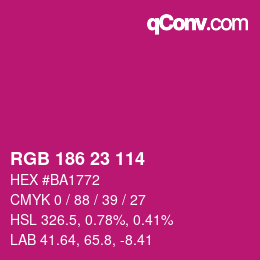 Color code: RGB 186 23 114 | qconv.com