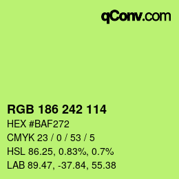 Color code: RGB 186 242 114 | qconv.com