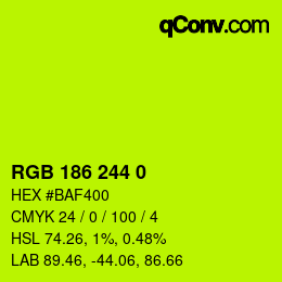 カラーコード: RGB 186 244 0 | qconv.com