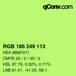 Color code: RGB 186 249 113 | qconv.com