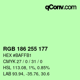 カラーコード: RGB 186 255 177 | qconv.com