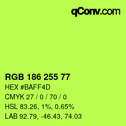 颜色代码: RGB 186 255 77 | qconv.com