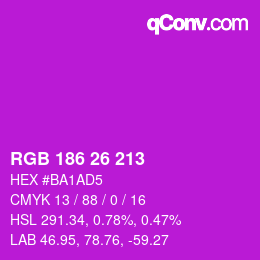 Color code: RGB 186 26 213 | qconv.com
