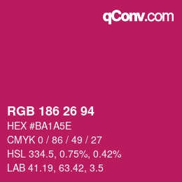 Código de color: RGB 186 26 94 | qconv.com