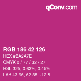 カラーコード: RGB 186 42 126 | qconv.com