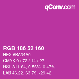 Color code: RGB 186 52 160 | qconv.com