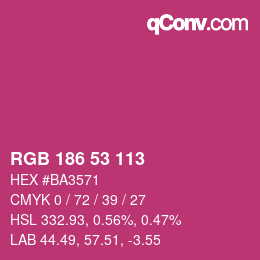 Color code: RGB 186 53 113 | qconv.com