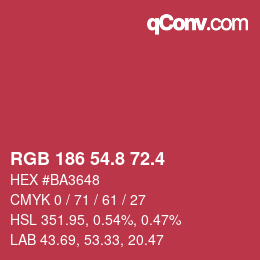 カラーコード: RGB 186 54.8 72.4 | qconv.com