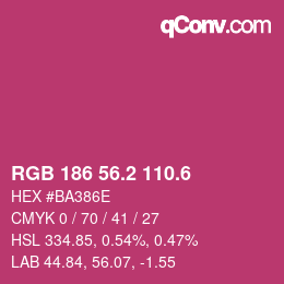 カラーコード: RGB 186 56.2 110.6 | qconv.com
