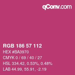 カラーコード: RGB 186 57 112 | qconv.com