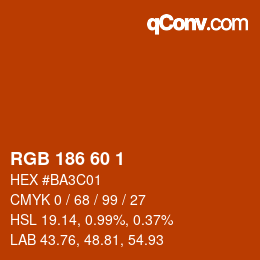 カラーコード: RGB 186 60 1 | qconv.com