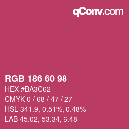 カラーコード: RGB 186 60 98 | qconv.com