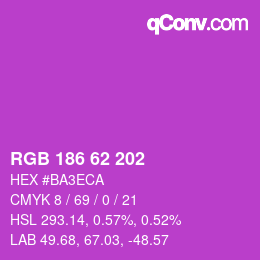 Color code: RGB 186 62 202 | qconv.com
