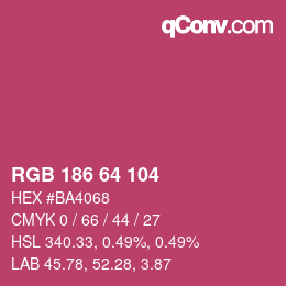 Código de color: RGB 186 64 104 | qconv.com