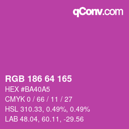 颜色代码: RGB 186 64 165 | qconv.com