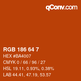 Color code: RGB 186 64 7 | qconv.com